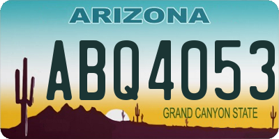 AZ license plate ABQ4053