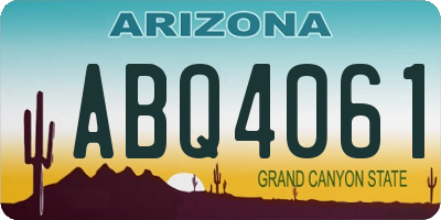 AZ license plate ABQ4061