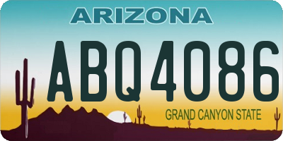 AZ license plate ABQ4086