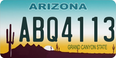 AZ license plate ABQ4113