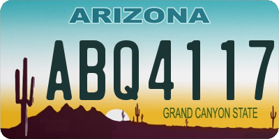 AZ license plate ABQ4117