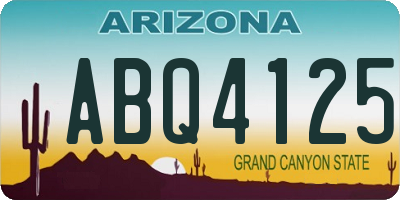 AZ license plate ABQ4125