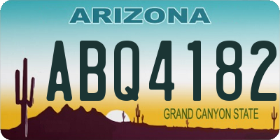 AZ license plate ABQ4182