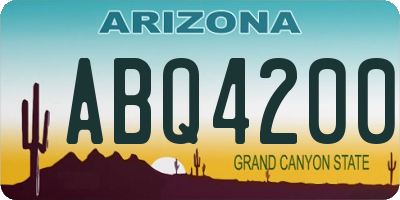 AZ license plate ABQ4200