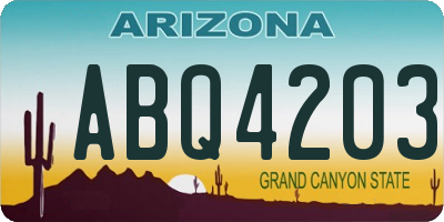 AZ license plate ABQ4203