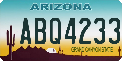 AZ license plate ABQ4233