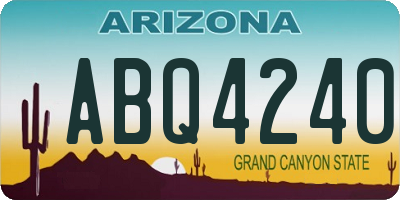 AZ license plate ABQ4240