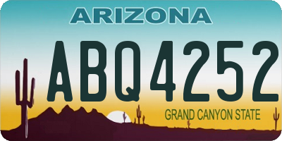 AZ license plate ABQ4252