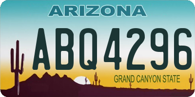 AZ license plate ABQ4296