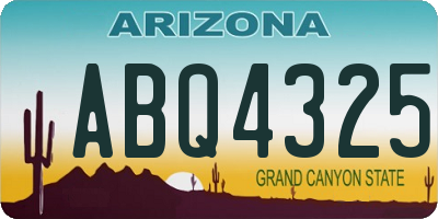 AZ license plate ABQ4325