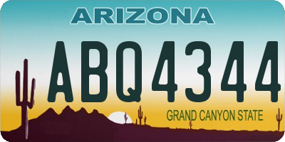AZ license plate ABQ4344