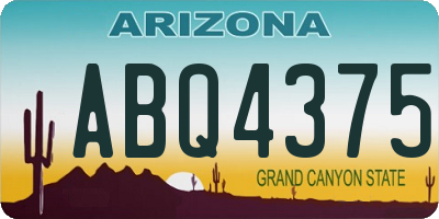AZ license plate ABQ4375