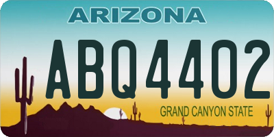 AZ license plate ABQ4402