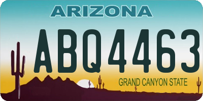 AZ license plate ABQ4463