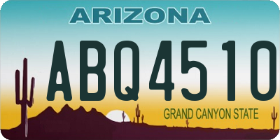 AZ license plate ABQ4510