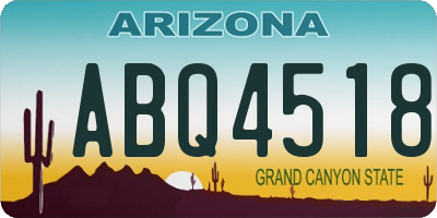 AZ license plate ABQ4518