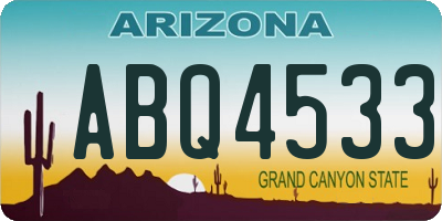 AZ license plate ABQ4533