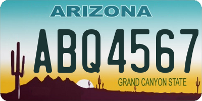AZ license plate ABQ4567