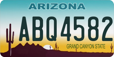 AZ license plate ABQ4582