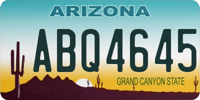 AZ license plate ABQ4645