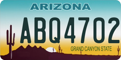AZ license plate ABQ4702