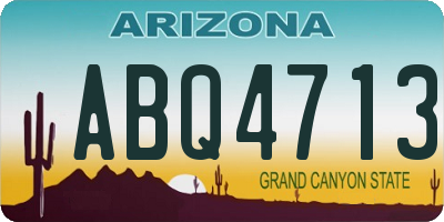 AZ license plate ABQ4713