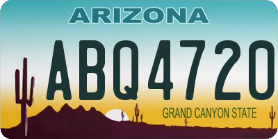 AZ license plate ABQ4720