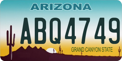 AZ license plate ABQ4749
