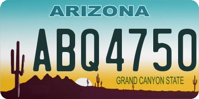 AZ license plate ABQ4750