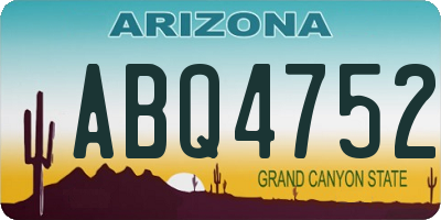 AZ license plate ABQ4752