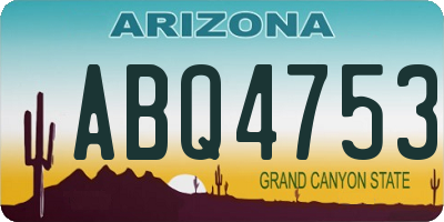 AZ license plate ABQ4753