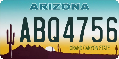 AZ license plate ABQ4756