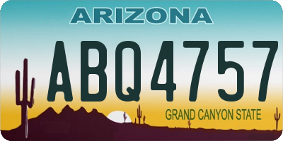 AZ license plate ABQ4757