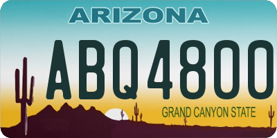 AZ license plate ABQ4800