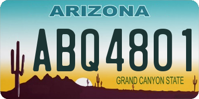 AZ license plate ABQ4801