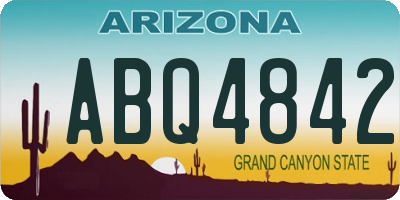AZ license plate ABQ4842