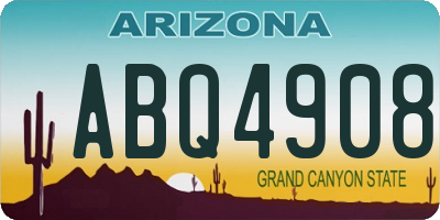 AZ license plate ABQ4908