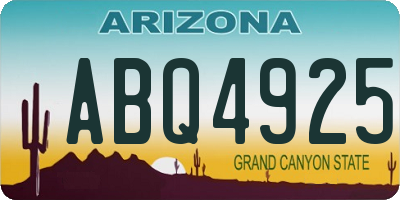 AZ license plate ABQ4925