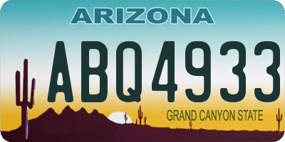 AZ license plate ABQ4933