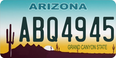 AZ license plate ABQ4945