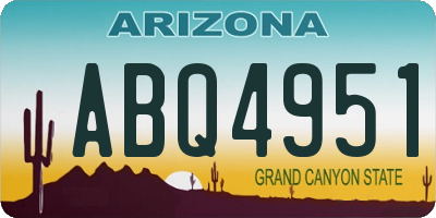 AZ license plate ABQ4951