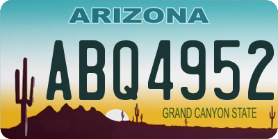 AZ license plate ABQ4952