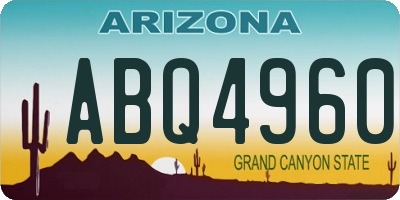 AZ license plate ABQ4960