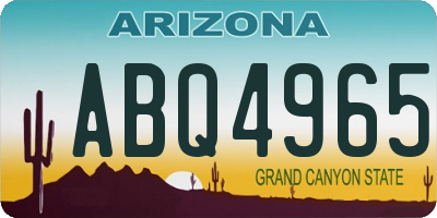 AZ license plate ABQ4965
