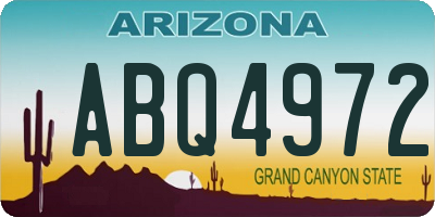 AZ license plate ABQ4972