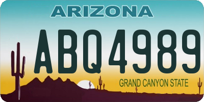 AZ license plate ABQ4989