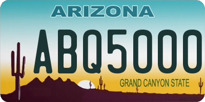 AZ license plate ABQ5000
