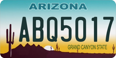 AZ license plate ABQ5017