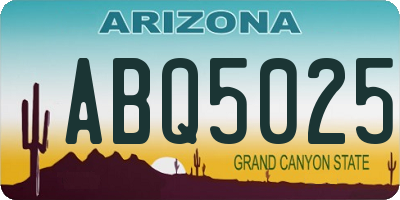 AZ license plate ABQ5025