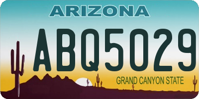 AZ license plate ABQ5029